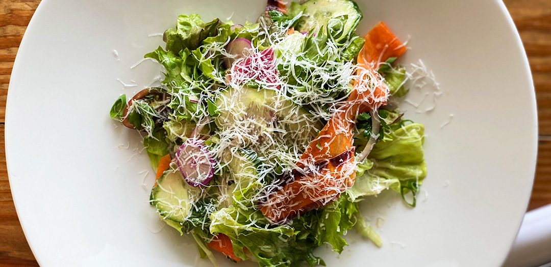 Salad with TrueHarvest Farms lettuce on a plate