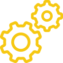 Large Yellow Gears icon - Automation