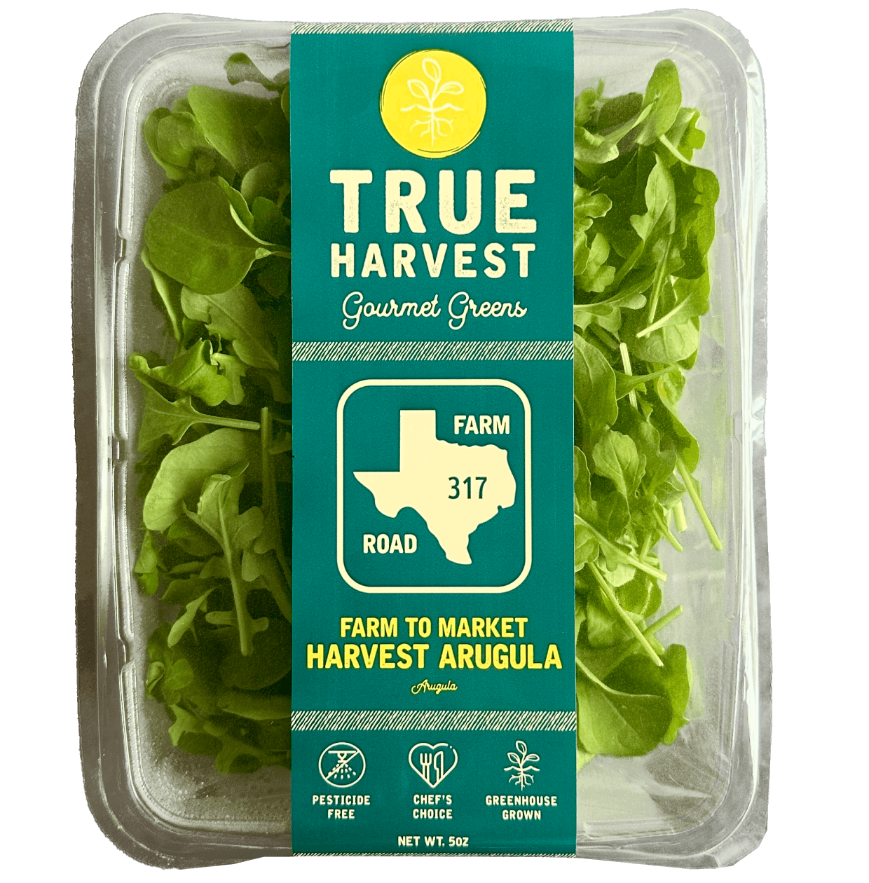 TrueHarvest Farms gourmet greens farm to market Harvest Arugula clamshell packaging
