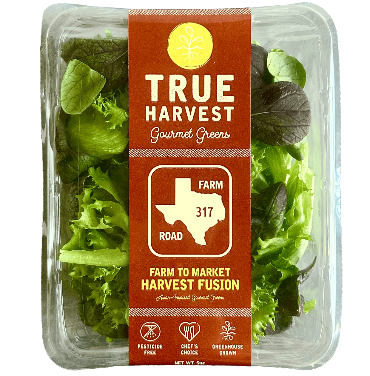 TrueHarvest Farms gourmet greens farm to market Harvest Fusion clamshell packaging