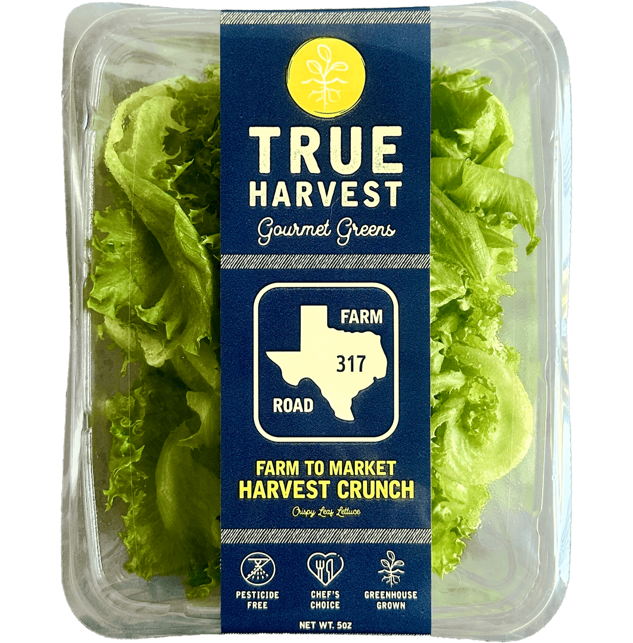 TrueHarvest Farms gourmet greens farm to market Harvest Crunch clamshell packaging