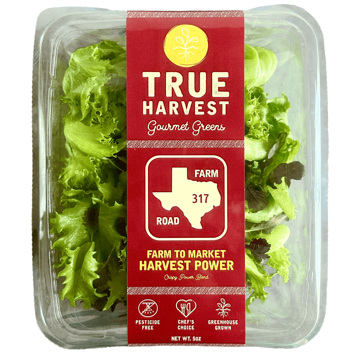TrueHarvest Farms gourmet greens farm to market Harvest Power clamshell packaging